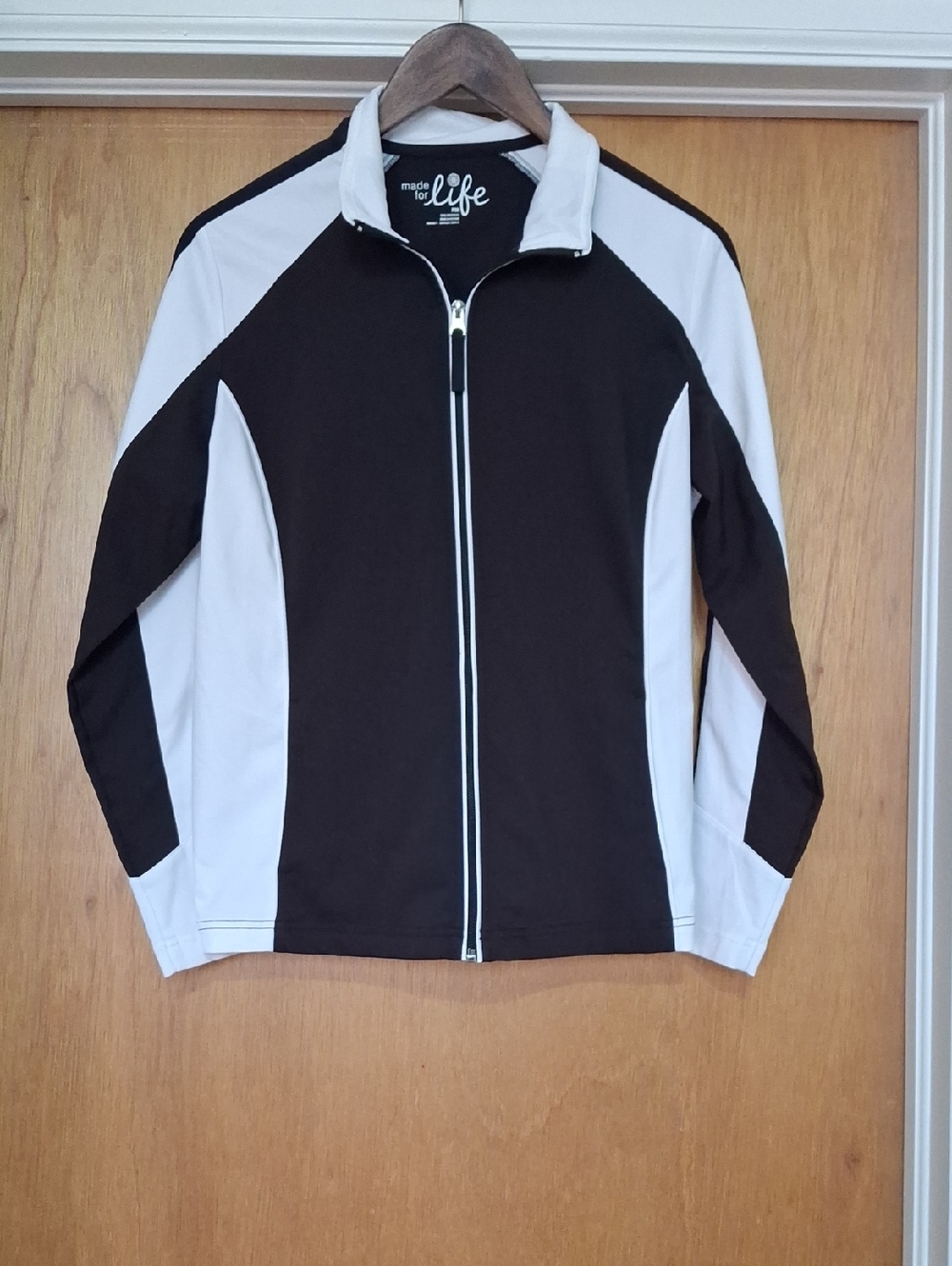 Black & White Colorblock Zip Jacket